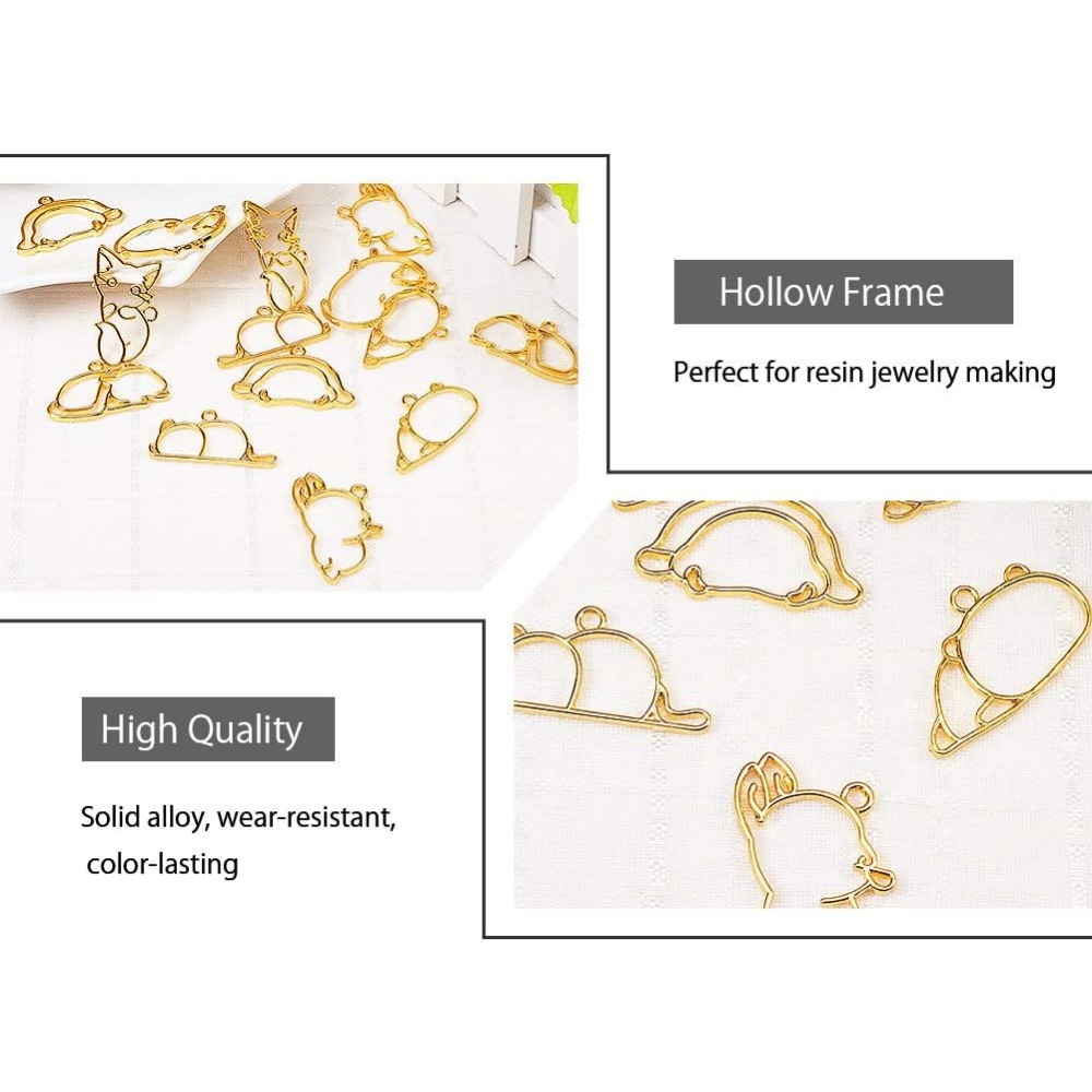 14 Uds. De dijes de bisel abie - Resin Jewelry Kit reseña y precio